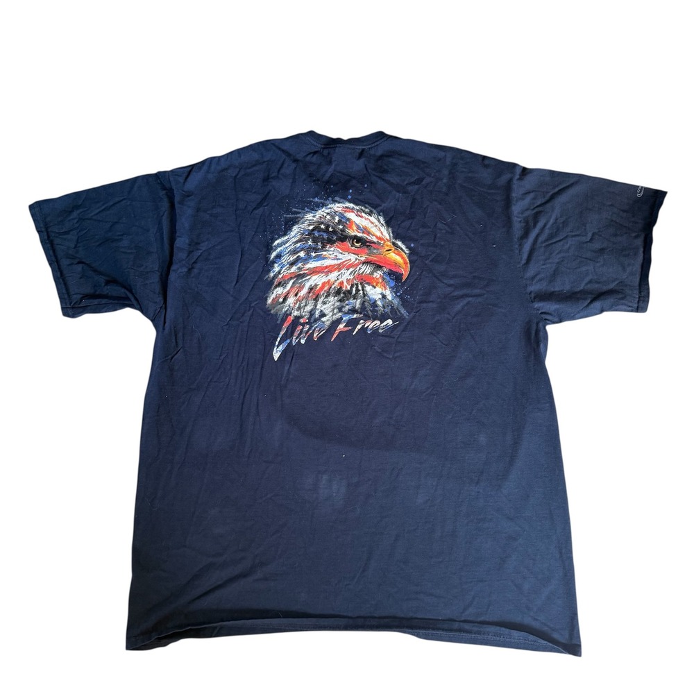 Crazy Shirts Hawaii Live Free Eagle USA Patriotic 2XL T-Shirt Mens